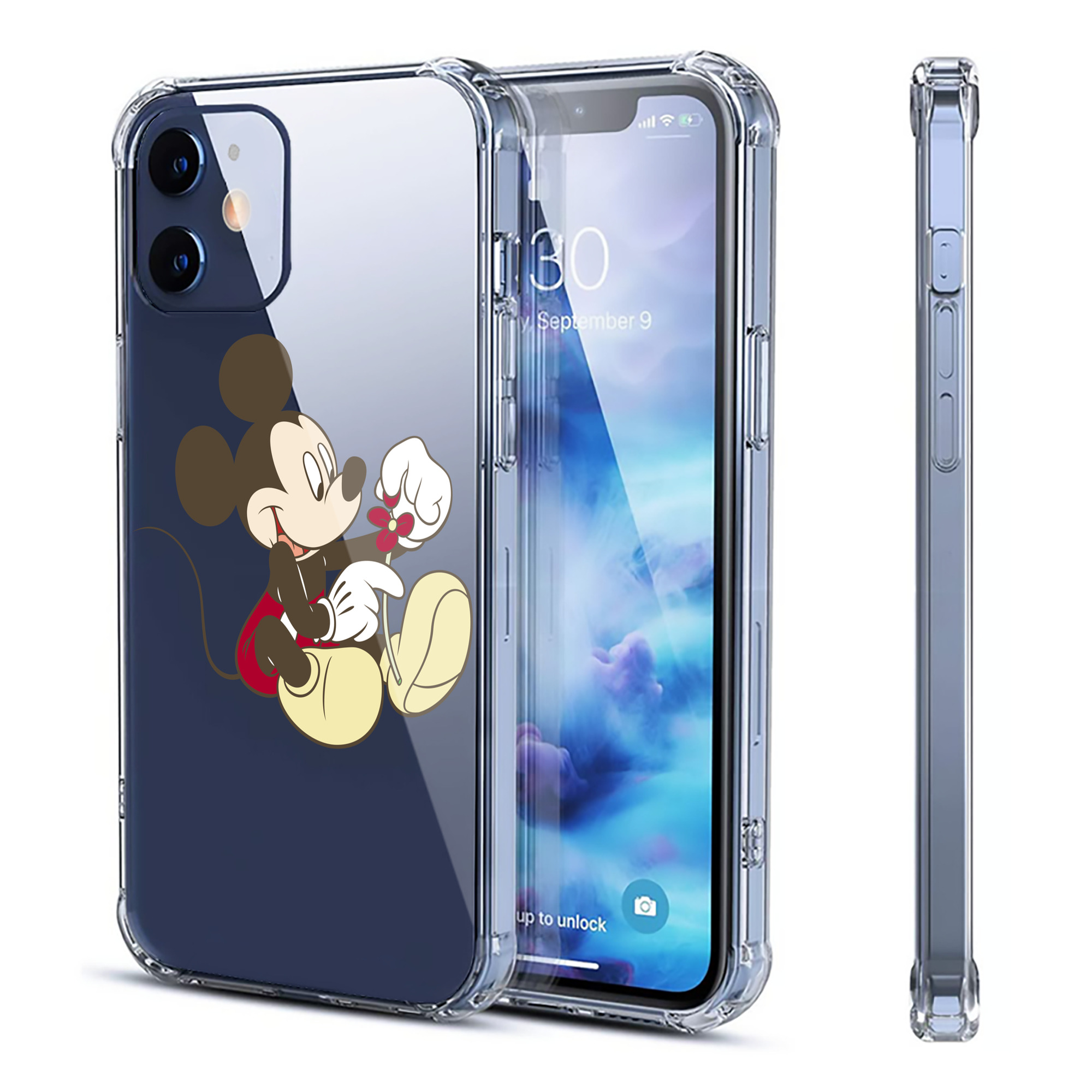 （画像用） ミッキーマウス Mickey Mouse 【iPhone 12シリーズ対応】透明スマホケース（クリアソフトケース）